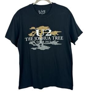 U2 Concert T Shirt Large Black Joshua Tree 2017 Tour Rock Edun African Cotton